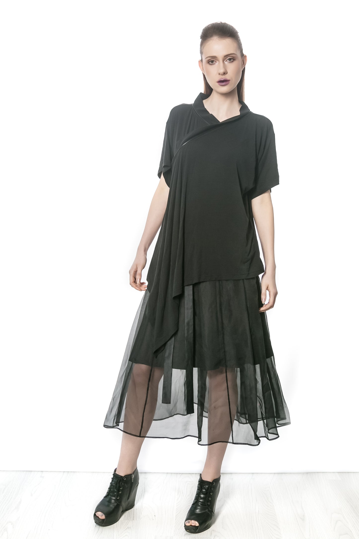 CHIMA Silk Organza Pocketed Maxi Skirt